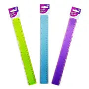 30cm Plastic Ruler Flexible School 12Inch Stationery Office Purple Blue Green