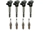 Ignition Coil and Spark Plug Kit For 2005-2016 Audi A4 2.0L 4 Cyl 2008 KP652PP (for: Audi)