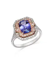 Bloomingdale's Fine Collection Tanzanite & Diamond Double Halo Ring in 14K Rose & White Gold