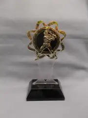 gold BASEBALL batter trophy award weighted pop in black base