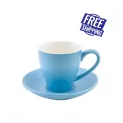 6x Coffee Cup & Saucer Breeze Blue 200mL Bevande Cono Tea Hot Chocolate