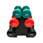 3 Pairs PVC Dumbbell Set - 4kg + 5kg + 6kg