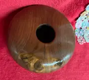 Handcrafted Walnut Vase or Bowl with Unique Swirls Spaceship Shape