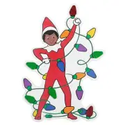 The Elf on the Shelf Scout Elf Boy Brown Eye Cut Out, Wall Decor 13x18 Faux Wood