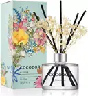 COCODOR Flower Reed Diffuser Set / 6.7Oz / Clean Linen/Scent Diffuser with Stick