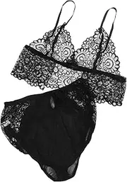 [HAPINARY] 1 Set Elegant Lace Underwear for Women Honeymoon for Nightwear Weddings and Special Occasions Black