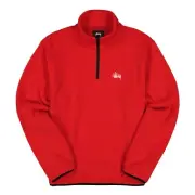 STUSSY Men's BASIC Polar Fleece MOCK Pullover - Red - Large - NWT