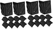 Toyvian 20pcs Plastic Speaker Cabinet Corners Protectors Easy Install Edge Guards for Amplifiers Stage Speakers and Audio Gear Versatile Black Mounting Corner Wraps