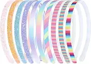 10 Pieces Glitter Sequin Headbands with Mini Teeth Daily Birthday Party Hair Bands Hoops Accessories for Teens Girls