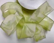3 LEFT - 15 YARD ROLL SALE 1 15/16 FANTASY LEAF WIRED OFFRAY BERWICK RIBBON CO