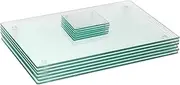 Harbour Housewares Glass Placemats & Coasters Set - 12pc - Clear - 40x30cm - Dining Table Protection Place Mats Cup Drink Coasters for Tabletops, Worktops