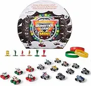 Monster Jam Mini Advent Calendar Christmas 24 Days Mini Monster Trucks and Accessories 1:87 Scale Children's Toy for Boys and Girls from 3 Years