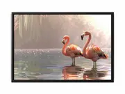 Flamingo Couple Framed Print Fine Art Poster Print