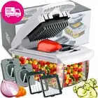 Vegetable Chopper 4-Blade Mandolin Slicer Dicer with Container for Salad & More