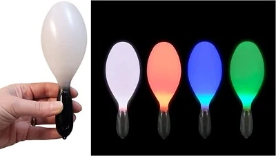 LED Light-Up Color Changing Maracas (7") Plastic. 6 Patterns. 6 Pack