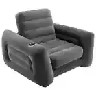 INTEX Sofa Bed Lounge Sofa Chair Pull-Out Chair with Flocked Surface Dark Grey v