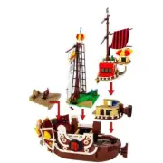 Sunshine Boat Plastic Building Blocks Cartoon Pirate Ship With Figure Bricks Set