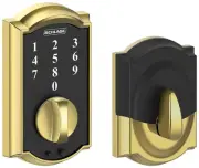 Schlage BE375-CAM Brass Camelot Touch Keyless Electronic Deadbolt