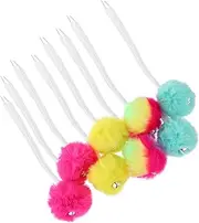 4 Pairs Skate Fur Ball Roller Decoration Girls Roller Skates Accessories Roller Skates Tie- on Pom Figure Skates Ice Shoes Pompom Cable Tie Man Imitation Rex Rabbit Fur Lace up