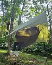 Hammock – Portable Double Hammock with Net, 2 Person, 10ft Straps Outdoor Travel