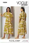 VOGUE SEWING PATTERN 2024 MISSES 6-14 LOOSE ASYMMETRIC BUTTON FRONT MIDI DRESS