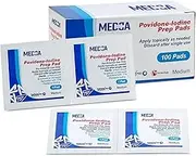 Prep Pads - (Box of 100 Count) Prep Solution Pads, 10% Swabs for Individual Disinfecting Wipes, Disposable Cotton Antiseptic Surgical Pad for Wound Care, and First Aid