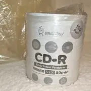 100 Smartbuy CD-R 52X 700MB/80Min Silver Inkjet Printable Blank Recording Disc