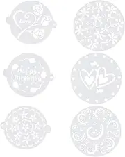 SHOWERORO 6pcs Cake Decorating Stencils Versatile Baking Art Templates for Occasions