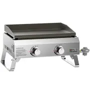 Onlyfire Flat Top Gas Griddle, 2-Burner Tabletop BBQ Propane Gas Grill Griddl...