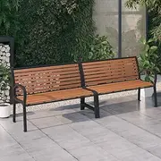 Garden Bench Twin Garden Bench 251 cm Steel and WPC