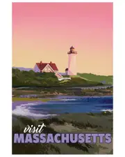 Empire Art Direct Massachusetts Mornings Frameless Free Floating Tempered Glass Panel Graphic Wall Art