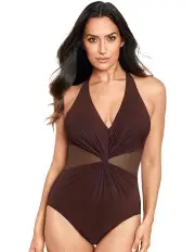 [Miraclesuit Swim] Wrapture Shaping Swimsuit in Brown