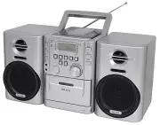 Portable CD Player Boombox with AM/FM Stereo Radio Cassette Player/Recorder AUX