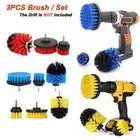 3Pcs Tile Grout Drill Brush Cleaning Kit Scrubber Tub Cleaner Combo Tool Set