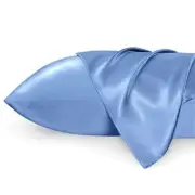 Bedsure Satin Pillowcases Standard Set of 2 - Sky Blue Silk Pillow Cases for
