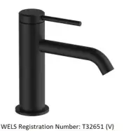Abey POCO BASIN MIXER Pin Lever Design,WELS 4-Star 6.5L/Min MATTE BLACK 6B1-B