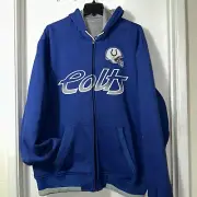 Indianapolis Colts Full Zip Reversible Mens Size 5XL G-III Blue/Gray Hoodie New
