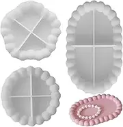 Pack of 3 Silicone Mould Tray, Silicone Mould Bubble Coaster Resin Resin Oval Resin Casting Moulds Tray, Epoxy Resin Moulds for DIY Craft Projects Home Decoration Coaster