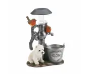 Cat Bird Garden Statue with Solar Light, Interesting Garden Sculpture and Statue for patio, lawn-dog