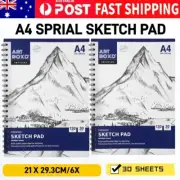 6x A4 SPRIAL SKETCH PAD 30 SHEETS 21X30 ARTIST PAINTING DRAWING PAD BOOK