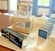 DIOR Prestige La Creme+Perfume+Lipstick holiday gift Birthday travel + Bag $178
