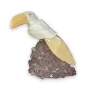 Bird Milky Quartz and Yellow Calcite