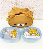 【震撼精品百貨】RILAKKUMA SAN-X 拉拉熊懶懶熊 拉拉熊便當盒附袋-陀圓形#46310 震撼日式精品百貨