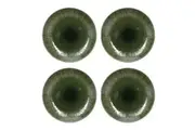 4pc Mikasa Jardin Stoneware Everyday Dining Dinner Plate Set, 27cm - Green