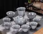 complete tea set porcelain crackle glaze tea pot gaiwan filter net matching cups