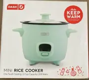 Dash Mini Rice Cooker One Touch Cooking 2cup Capacity 200 Watts