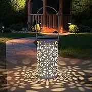 Solar Lights Outdoor, Hanging Solar Lantern, IP65 Waterproof Solar Powered Deco Lamp, Solar Lantern for Outdoor Solar Sensor Landscape Lantern for Path Garden Yard Lawn (White)