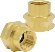 2PCS Brass Garden Hose Adapter 3/4"GHT Female to 1/2"NPT Female Thread Reducer W