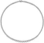 [Bling Jewelry] Classic Traditional Bridal Cubic Zirconia Graduated AAA CZ Square Cut Channel Set Or Round Prong Bezel Set Statement Tennis Necklace Collar For Women Wedding Prom Silver, Rose Gold Plated