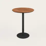 Recess High Cafe Table | Round Bar Seat Table | Collaboration Desk, Walnut / Black